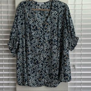 Meri Skye Floral Print Women's Blouse